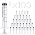 JOLLY PARTY 10ml Syringes 100 Pack Plastic Small Syringe with Tip Cap for Scientific Labs, Measurement, Refilling