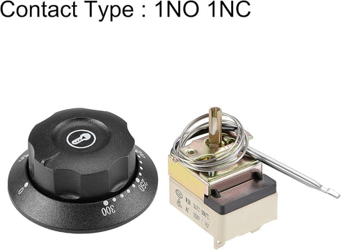 uxcell 1NO 1NC Temperature Control Switch Capillary Thermostat for Oven, Refrigerator, Heater, 250V 16A