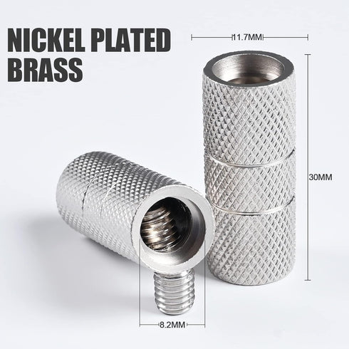 4 Gauge Wire Connectors, 4 Gauge Wire Splice Connectors Nickel Plated Brass, 4 Gauge Battery Cable Connector, 4 Gauge Butt Connectors with Hexagonal Wrenches and Screws (4 Packs)