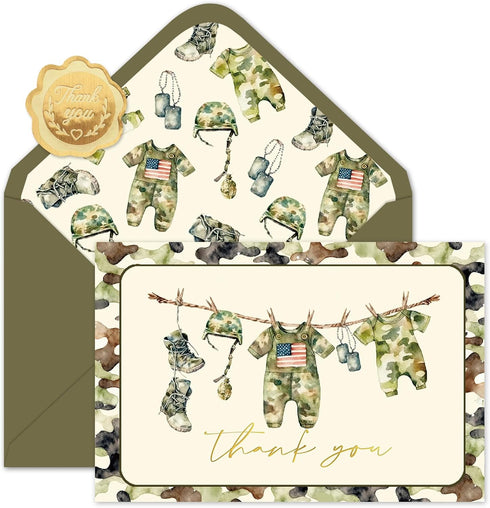 Whaline 50 Pcs Baby Shower Thank You Cards Greeting Cards with Envelopes