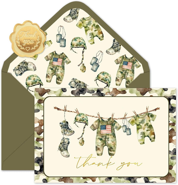 Whaline 50 Pcs Baby Shower Thank You Cards Greeting Cards with Envelopes