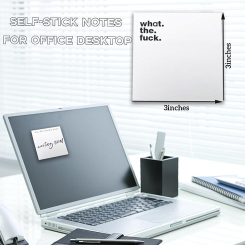Funny Sticky Note, 3×3 Inches, 5/10-Packs, White Self-Stick Notes for College Student Office Desktop, 50 Sheets/Pack