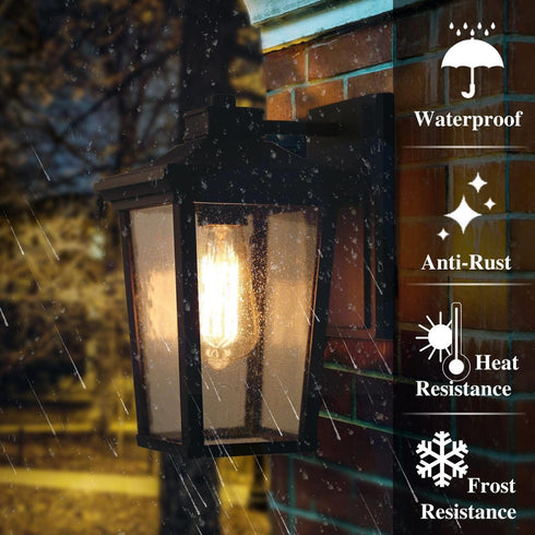 classy leaves Outdoor Wall Lights Exterior Light Fixture, Black Modern Waterproof Anti-Rust Outdoor Sconce Porch Lights