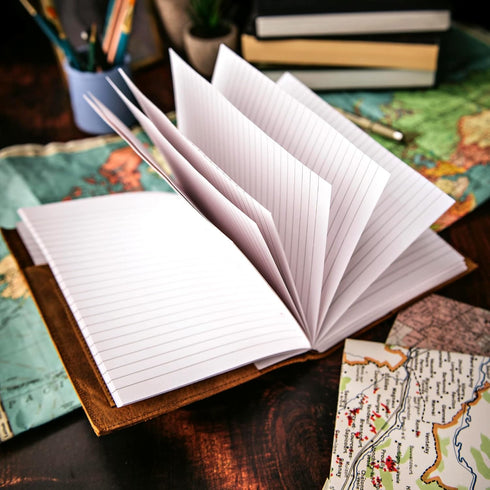Travel Journal Series by Modest Goods, Refillable Leather Cover and A5 Notebook, Travel Accessories for Men & Women,