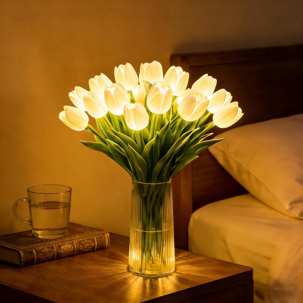 HJJMIEV Radiant Romantic Tulip Light, 15 PCS Twinkling LED Tulips that Never Fade,