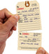 SmartSign 5.25 x 2.625 inch Numbered Repair Tags (Pack of 100) with Pre-Attached String, 10 Point Manila Cardstock
