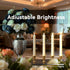 SUNGEGE 9.9 Inch 6 Pack Dimmable Flameless Taper Candles Battery Operated Ivory Realistic Flickering Flame Remote