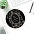 The Undead Arise Gothic Art Waterproof Small Round Mouse Pad 7.9 Inch, Non-Slip Rubber Base for Spooky Home Office