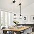 Shade,6.29" 1 Pendant Lights Kitchen Island,Farmhouse Black Pendant Light with Clear Glass Globe Glass Pendant Light