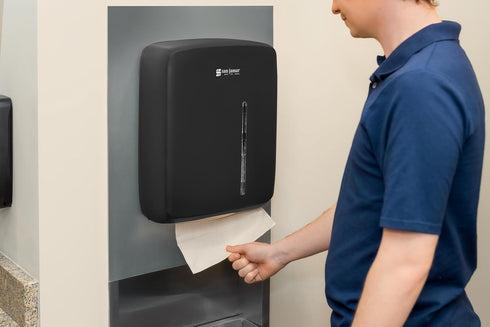 Commercial San Jamar Timeless Folded/Multifold Paper Towel Dispenser for Bathroom and Kitchen, White, Universal Paper