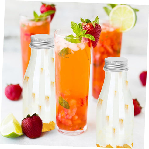 350ml Packing 10pcs Reusable Beverage Bottles Lidded Juice and Yogurt Containers for Homemade Drinks
