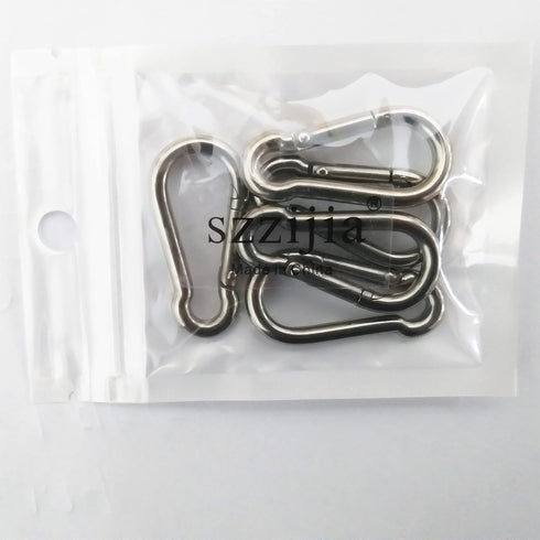 szzijia M4 40mm Multifunctional 304 Stainless Steel Spring Loaded Gate Snap Carabiner Hook
