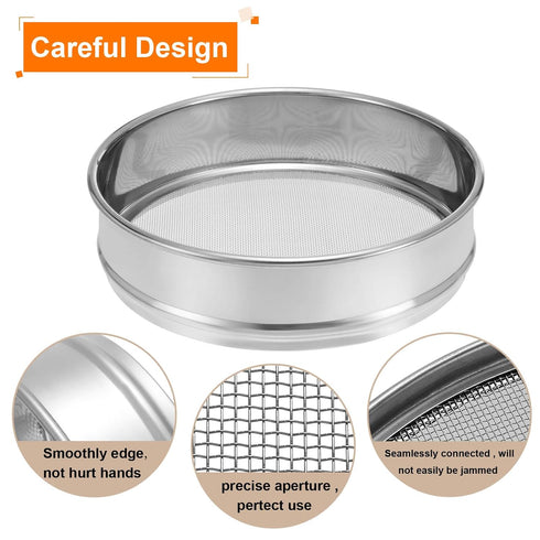 PATIKIL 18 Mesh Lab Sieve, 8" Diameter Test Sieve, 304 Stainless Steel Wire Cloth for Industrial Laboratory
