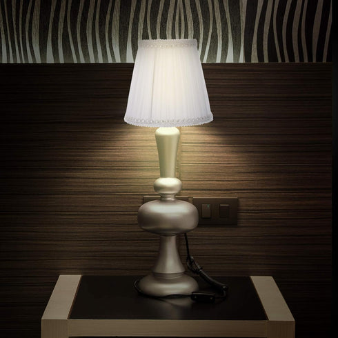 5.12 Inch ARTIBETTER Cloth Clip-on Bubble Lamp Shade Pleated Fabric Cover for Table and Floor Lamps Chandelier Lamp