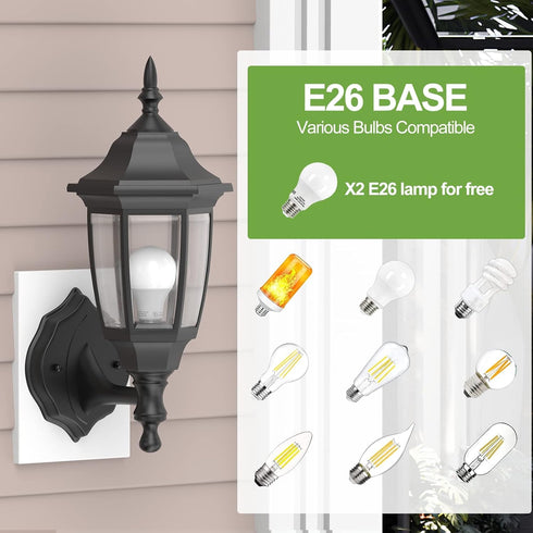 -Black(Bulb Included),1 Pack EMART Outdoor Porch LightExterior Waterproof Wall Light Fixtures, Special Handling