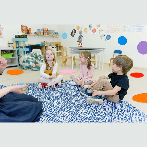 ELANE 24 Pcs Colorful Dry Erase Dots for Classroom Tables, Dry Erase Sticker for Wall, 6 inch