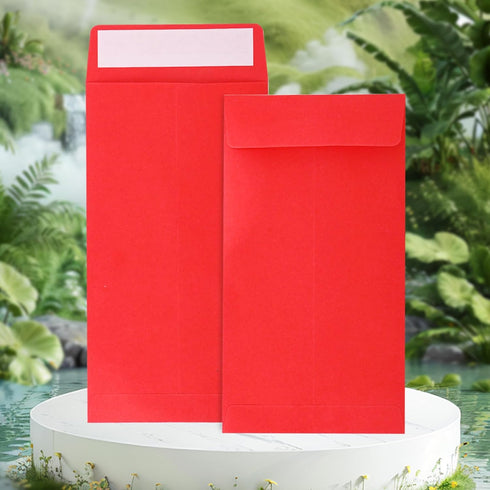 Cash Envelopes 100 Pack 3.5x6.5inch, Colored Coin Envelopes for Budgets, Checks, Coins, Jewelry, Small Items (Red)