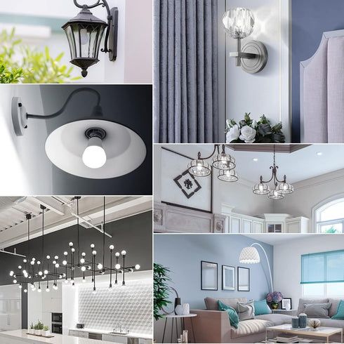 A15 LED Bulbs 6 Pack, 60W Equivalent, Daylight 5000K, E26 Base, Non-Dimmable, 6.5W 600 Lumens