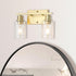 Set 2, 1-Light E26 Brass Bedside Wall Sconces of Gold Bathroom Vanity Lights Fixtures with Clear Glass Shade, Farmhouse