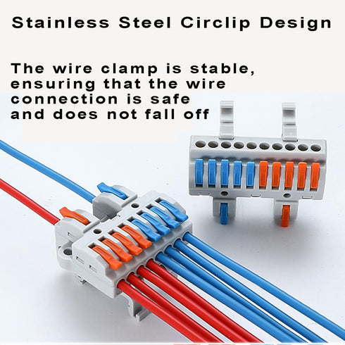 10 Pcs DIN Rail Terminal Blocks, 28-12AWG Quick Wiring Cable Connector for DIY Push-in Conductor