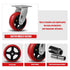 5"X2" Heavy Duty Industrial Casters, Crowned Polyurethane Tread Cast Iron Center Wheels, 1000 lbs Load Capacity, Swivel
