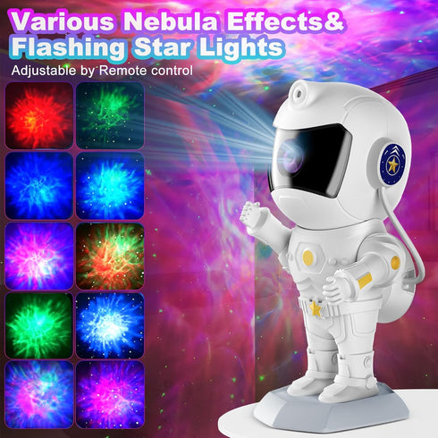 Astronaut Galaxy Star Projector Night Light, Starlight Space Nebula Sky Starry Ceiling LED Lamp with Timer and Remote