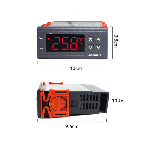 Inkbird All-Purpose Digital Temperature Controller, Fahrenheit & Centigrade Thermostat w Sensor, 2 Relays