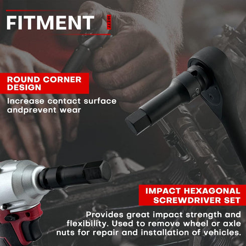 1/2" Set, 20 Set, Set, (1/4" 3/4", 6-19mm) WETT Drive Master Impact Hex Bit Piece Hex Driver Socket Allen Bit Socket