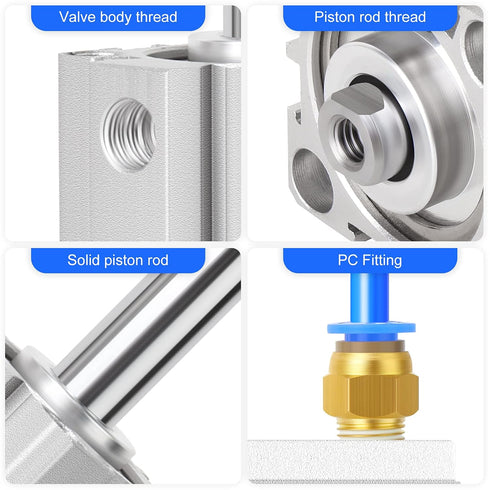TAILONZ PNEUMATIC 32mm Bore 50mm Stroke Small Thin Cylinder, Aluminum Pneumatic Air Cylinder SDA32-50