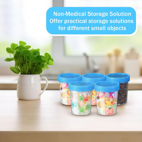 Geiserailie 200 Pcs Disposable Urine Specimen Cups, 4oz Leak Proof Screw on Container for Safe Sample Analysis (Blue)