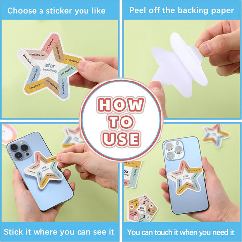 Libima 72 Pieces Anxiety Sensory Stickers, Textured Fidget Stickers for Mindfulness, School Counselor Supplies, 9