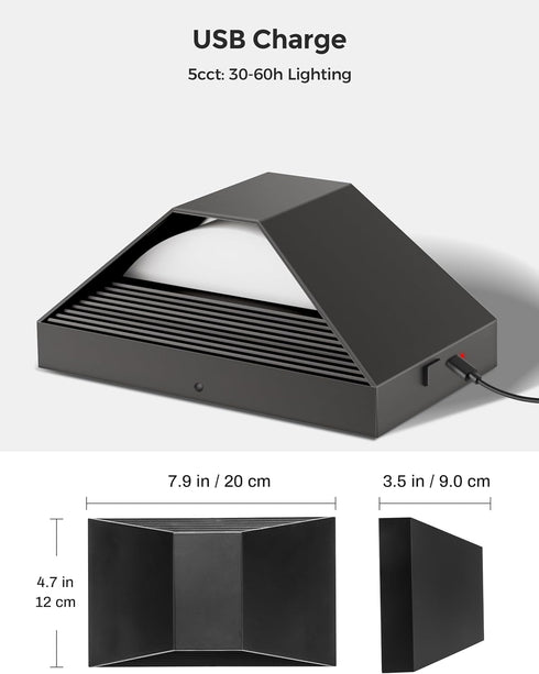 5CCT LED Battery Operated Wall Sconce, Remote Control Adjustable Wall Lamp, Up Down Wall Mount Lights for Hallway