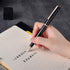 HongDian 920 Black Metal Fountain Pen with Rose Gold Plated Fine Nib, Classic Writing Pen with Ink Converter