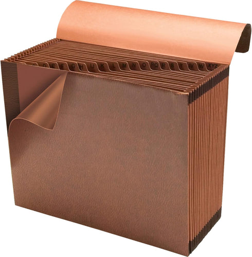 Smead TUFF Expanding File, 21 Pockets, Alphabetic (A-Z), Flap and Cord Closure, Letter Size, Redrope (70318)