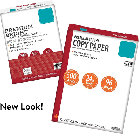Generic 8.5" 11", 96 24 lb., 500 1 Premium Bright Paper, x Bright, White, Sheets, Ream