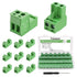 Tnisesm 16Pcs 2 Pin Screw Terminal Block Connector, 5.08mm Pitch Pluggable for 28-12AWG Cable, 300V 15A