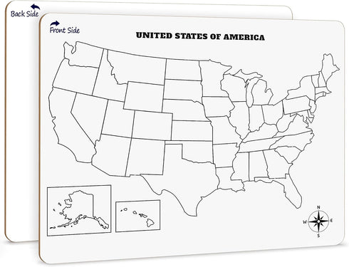 SCRIBBLEDO 11”x14” United States Map Dry Erase Board for Kids, Teacher Student Classroom Learning Practice
