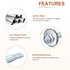 #14x5" Hex Washer Head Self Drilling Screws with EPDM Washer - 50 Pack, Carbon Steel Self Tapping Metal Sheet Screws