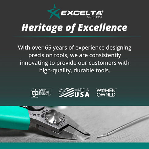 Excelta Ultra Fine Point Tweezers, Mini Straight Tapered, 4.25" Anti-Magnetic Stainless Steel