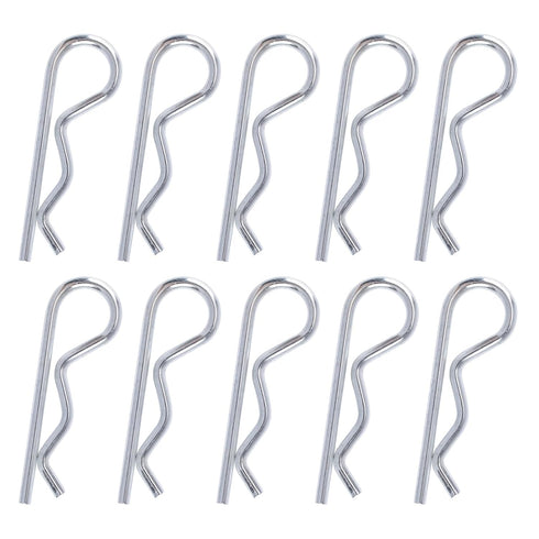 INCREWAY Hair Pin Clips - 10 Pack 5/32 x 2-15/16-Inch Spring Steel Zinc Plated R Clips Cotter Pin