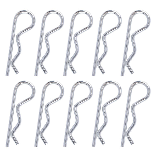 INCREWAY Hair Pin Clips - 10 Pack 5/32 x 2-15/16-Inch Spring Steel Zinc Plated R Clips Cotter Pin
