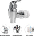 VitaLifePower 16mm Set 2 Pack Beverage Dispenser Replacement Spigot Silver Push Style faucet for Beverage Dispenser