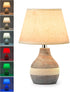 10" 1 Bulb 2 Bulbs (1 1 Dimmable, UMEXUS Cordless Table Lamp + Replacement Bundle Total Pre-Installed + Spare), RGB