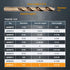 POWERTEC 1/2 Inch Cobalt Drill Bits, 4 Pack M35 HSS Jobber Length Twist Drill Bits for Wood, Metal, Stainless Steel.