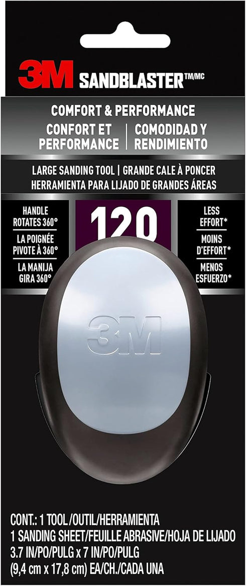 3M 463-000 SandBlaster Rectangle Sanding, 120 Grit, Large Tool