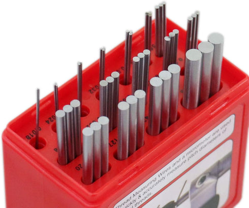Accusize Industrial Tools Thread Measuring Wire Set, U.S. and Metric with Holders, Eg06-1002