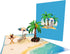iGifts And Cards Oceanfront 3D Pop Up Greeting Card - Tree, Palms, Ocean, Beach, Vacation, Fun