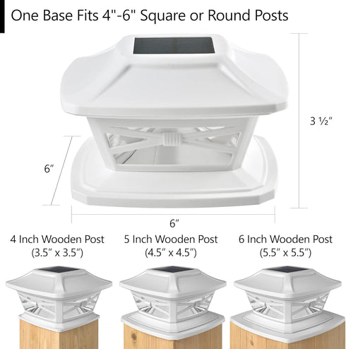 Davinci Lighting Flexfit Solar Outdoor Post Cap Lights, Bright LED Light, Includes Bases for 4x4 5x5 6x6 Wooden Posts