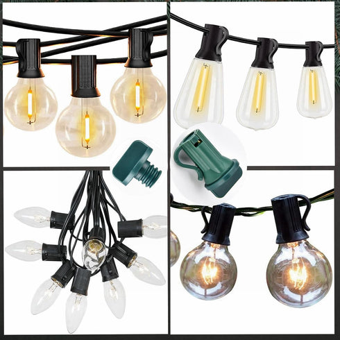 CZJIAWO 10pcs C7 Plugs,C7/E12 Bulb 10) Light Socket Safety Cap Light Socket Cover,Cap for String Lights (Green