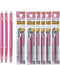 Pilot FriXion Ball Slim 038 Retractable Erasable Gel Ink Pen - Extra Fine Point 0.38mm, Pink Ink, 3 Pens & 6 Refills